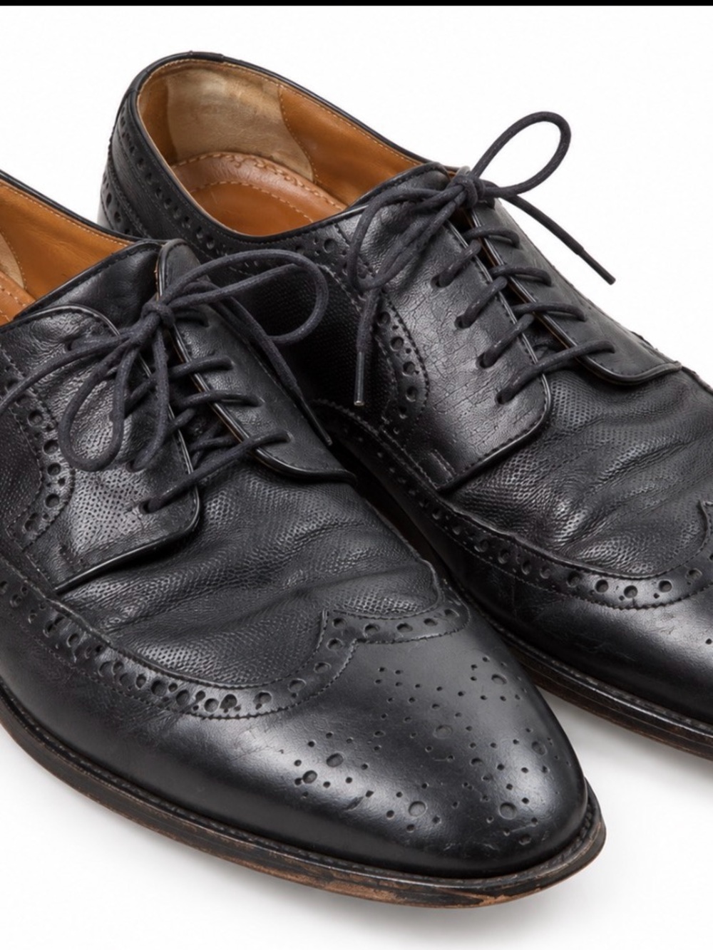 Johnston & Murphy Men’s Black Leather Wingtip Dress Shoes Size 10.5M